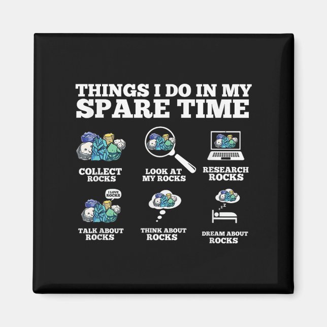 Things I Do In My Spare Time - Funny Rock Collecto Magnet (Framsidan)