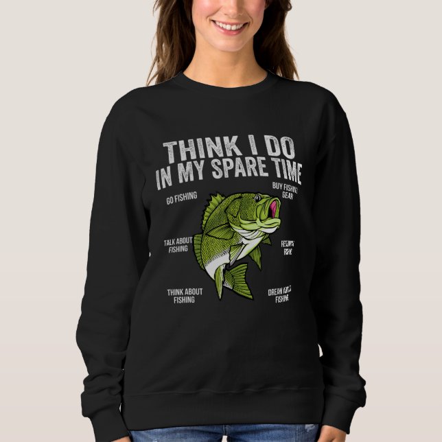 Things I Do In My Spare Time Funny Saying Fishing  T Shirt (Framsida)