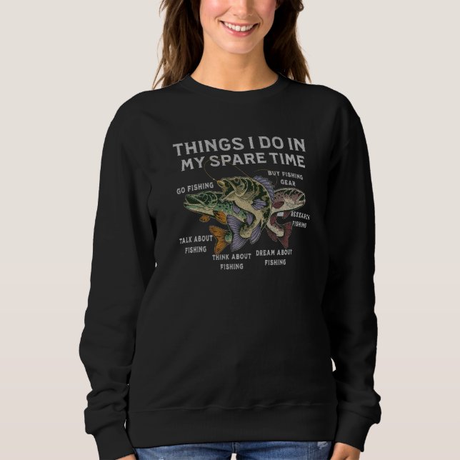 Things I Do In My Spare Time Go Fishing Premium T Shirt (Framsida)