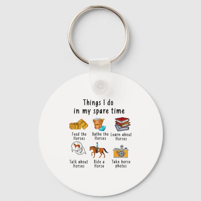 Things I Do In My Spare Time Horse  Nyckelring (Framsida)