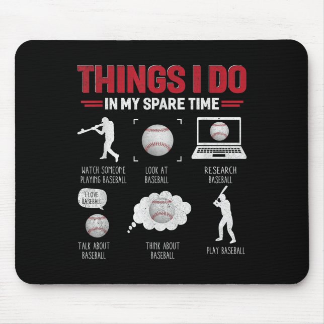 Things I Do In My Spare Time Shirt Funny Baseball  Musmatta (Framsidan)