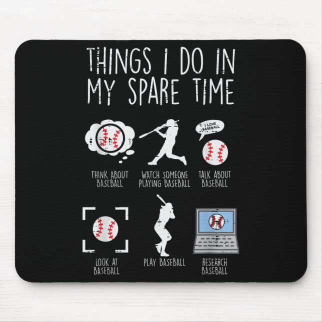 Things I Do Spare Time Baseball Funny Player Men W Musmatta (Framsidan)