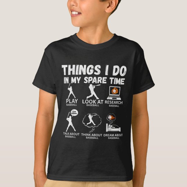 Things I Do Spare Time Baseball Funny Player Men W T Shirt (Framsida)