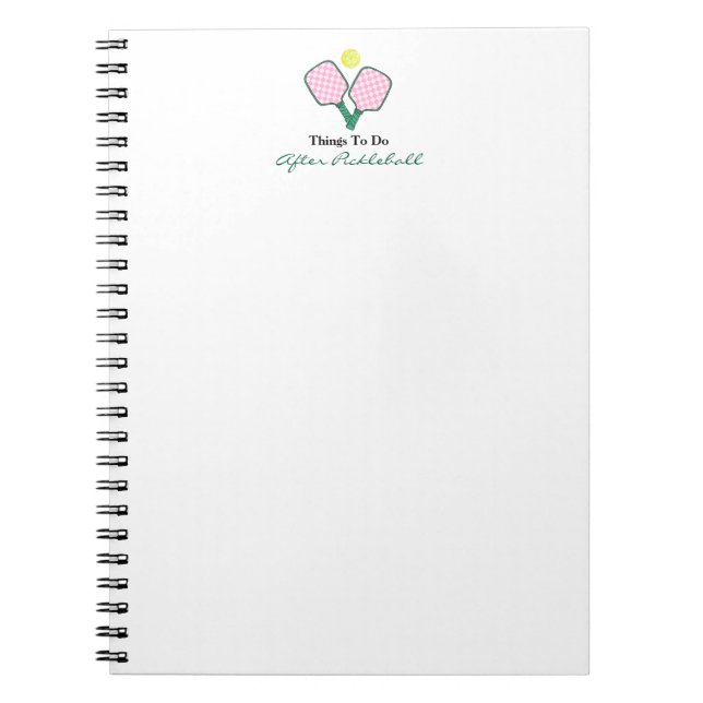 Things To Do After Pickleball Anteckningsbok (Framsidan)