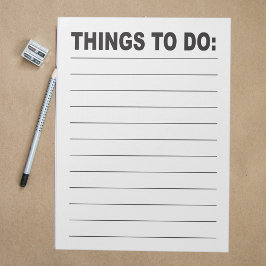 Things to Do List Large Print Low Vision Anteckningsblock
