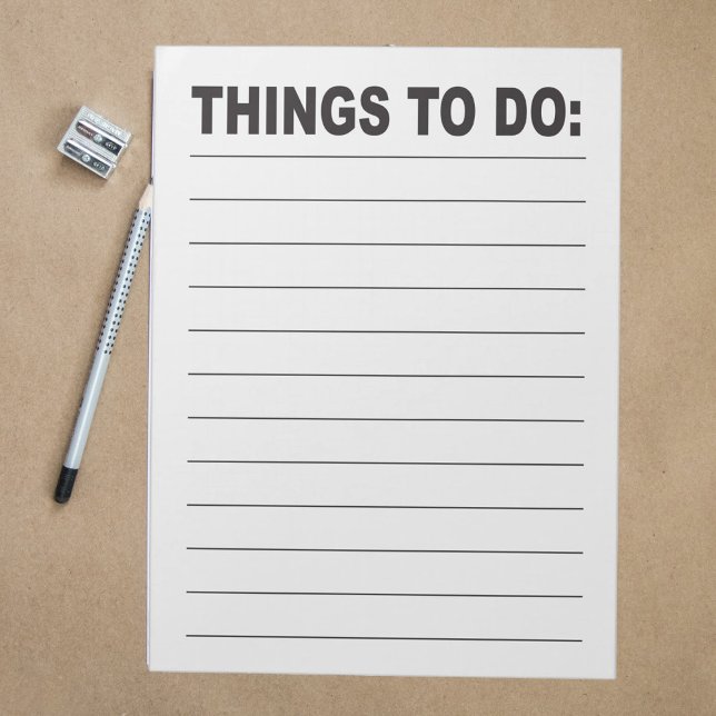 Things to Do List Large Print Low Vision Anteckningsblock (Skapare uppladdad)