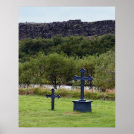 Thingvellir Church Cemetery, Island Poster