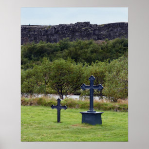 Thingvellir Church Cemetery, Island Poster