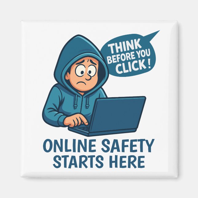 Think Before You Click - Online Safety Awareness Magnet (Framsidan)