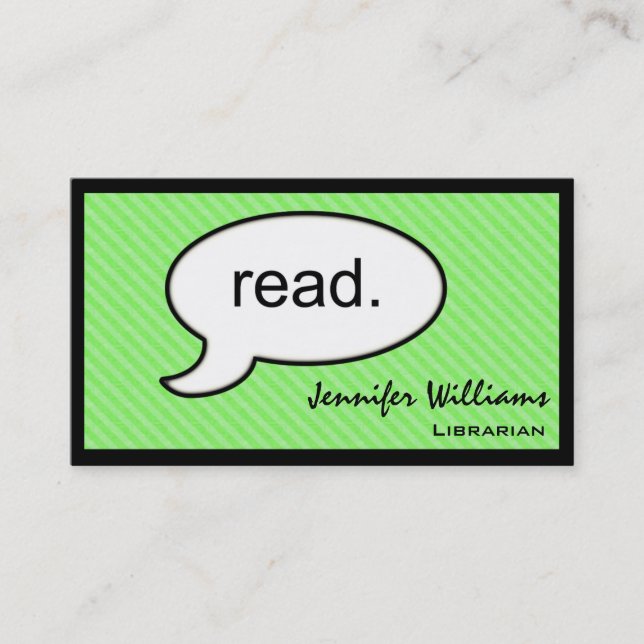 Think Cloud Read Librarian Affärskort Visitkort (Framsida)
