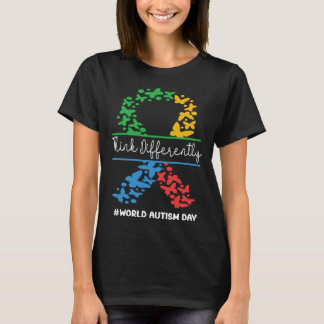 Think Differently World Autism Day Neurodiversity T Shirt