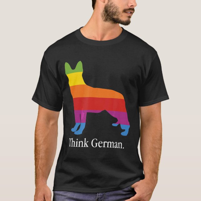 Think German Shepherd  Dog Owner Pop Tech Cult Say T Shirt (Framsida)