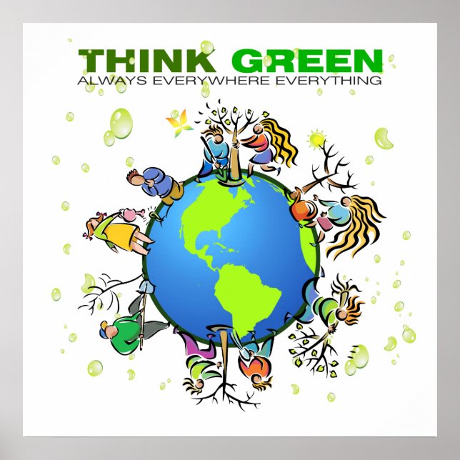 Think Green - Plant a Träd Poster (Framsidan)