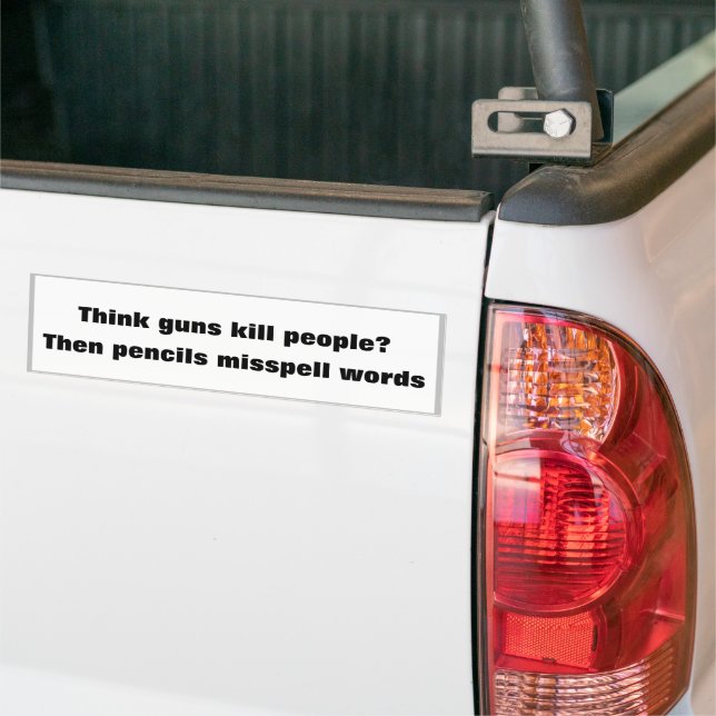 Think guns kill people? Then pencils misspell word Bildekal (På lastbil)