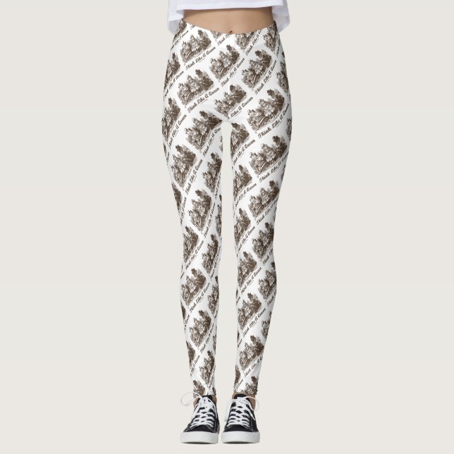 Think Like A Queen Wonderland Advice Alice Humor Leggings (Framsida)
