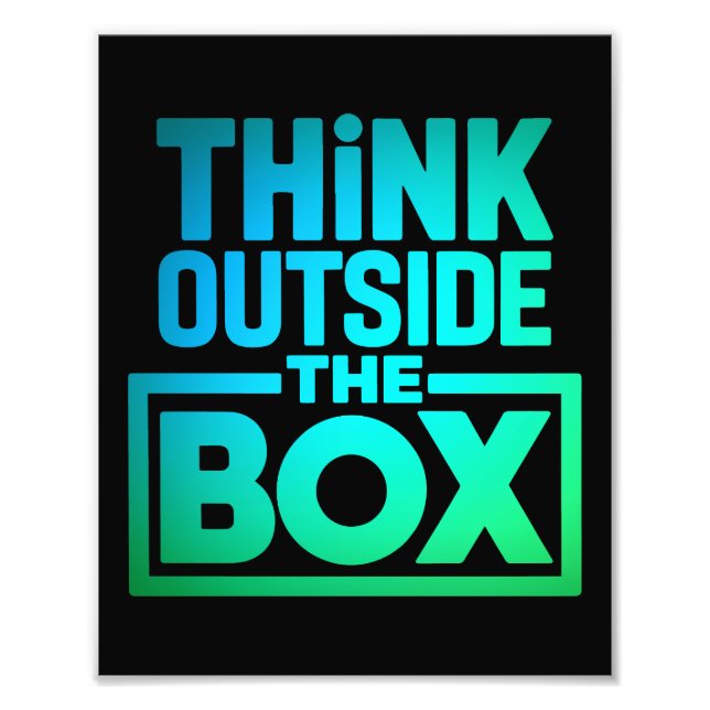 Think Outside The Box, Motivational Quote Fototryck (Framsidan)