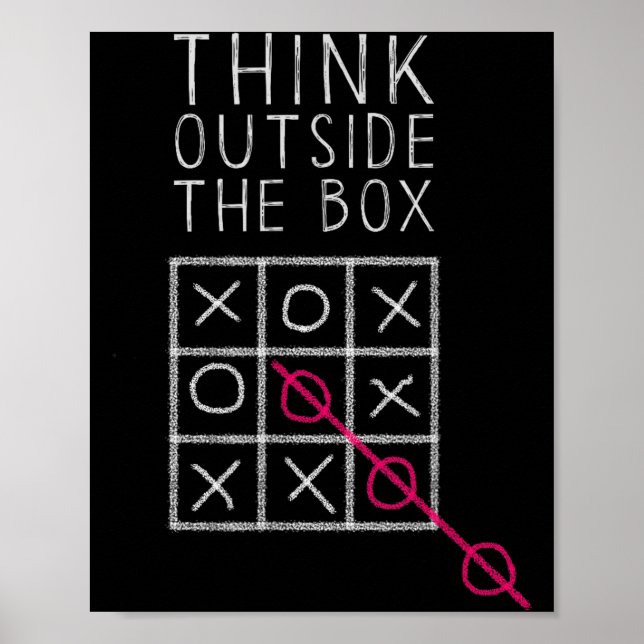 Think Outside The Box _ Tic Tac Toe _ Funny Sy Ner Poster (Framsidan)