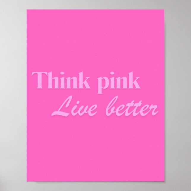 Think Pink Vägg Poster Konst (Framsidan)