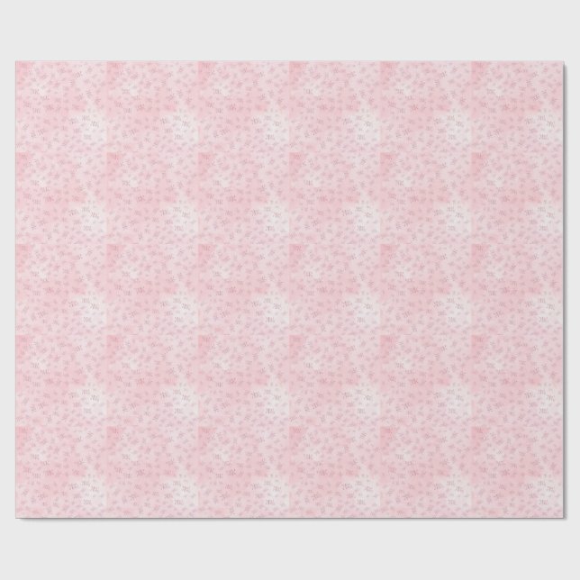 Think Pink Watercolor Mönster Monogram Presentpapper (Platt)