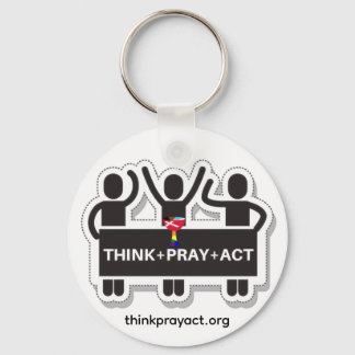 Think+Pray+Act Keychain Nyckelring