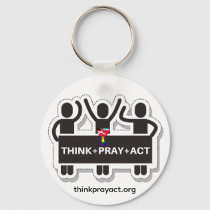 Think+Pray+Act Nyckelring