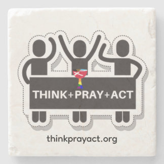 Think+Pray+Act Stone Coaster Stenunderlägg