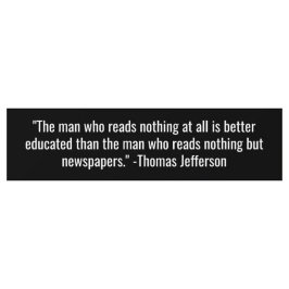 Think-Provoking Thomas Jefferson Bumper Sticker Bildekal