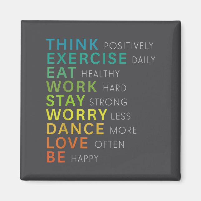 Think Sitive Affirmation Insrational Motivational  Magnet (Framsidan)