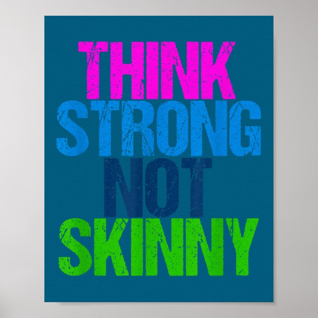Think Strong Not Skinny Motivational Fitness  Poster (Framsidan)