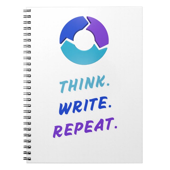 Think. Write. Repeat. Notebook Anteckningsbok (Framsidan)