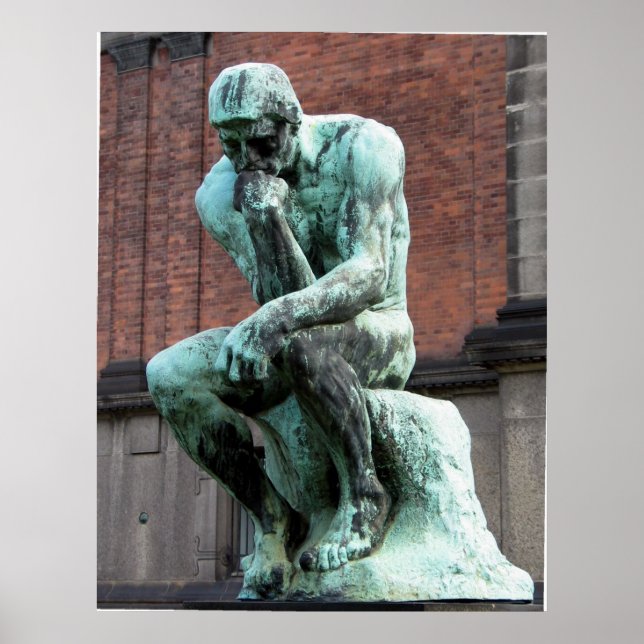 Thinker av Auguste Rodin Poster (Framsidan)