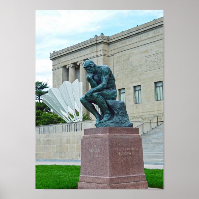 Thinker och Shuttlecock, Kansas City, MO Poster (Framsidan)