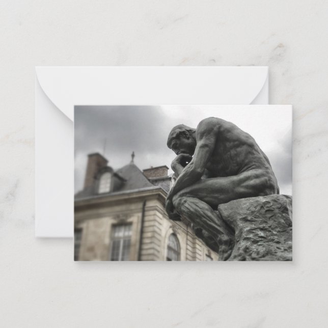 Thinker Rodin Paris Sculpture Anteckningskort (Framsida)