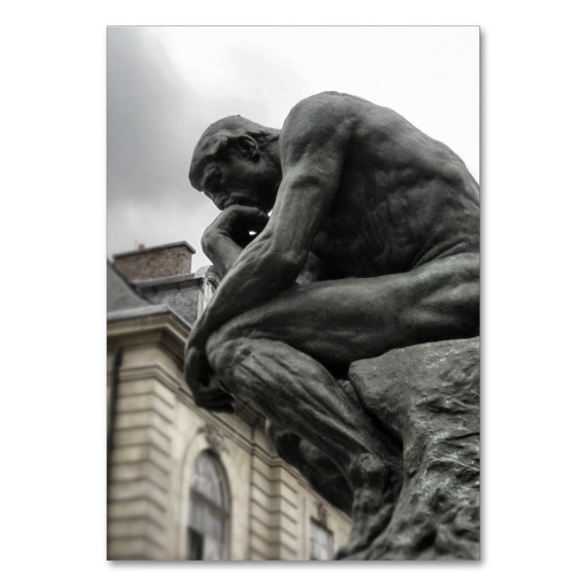 Thinker Rodin Paris Sculpture Bordsnummer (Framsidan)
