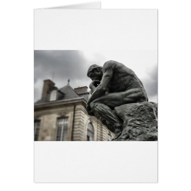 Thinker Rodin Paris Sculpture Hälsningskort (Framsidan)