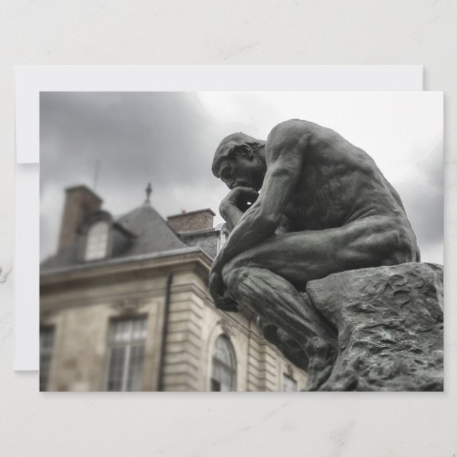 Thinker Rodin Paris Sculpture Inbjudningar (Framsida)