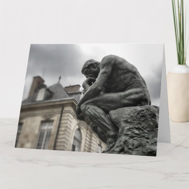 Thinker Rodin Paris Sculpture Kort (Framsida)