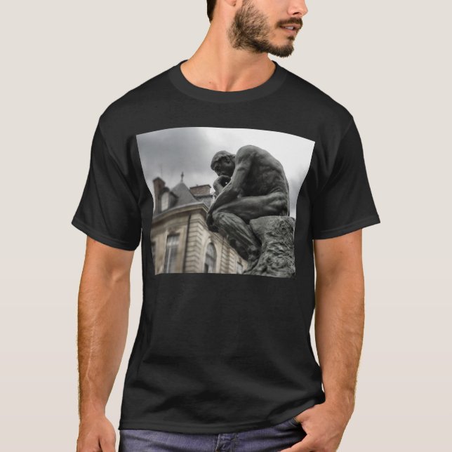Thinker Rodin Paris Sculpture T Shirt (Framsida)
