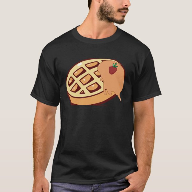 Thinking About Waffles Delicious Waffle Chef T Shirt (Framsida)