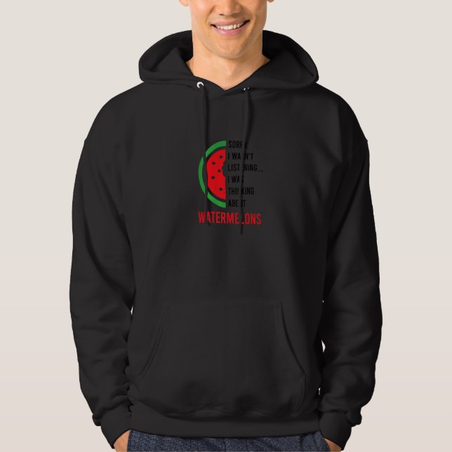Thinking About Watermelons Tropical Summer Fruits  Hoodie (Framsida)