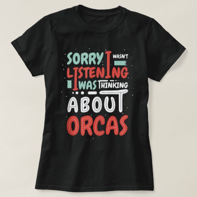 Thinking About Whales Cute Orcas Nature Tank Top T Shirt (Design framsida)