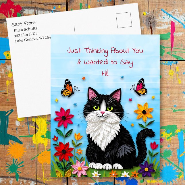 Thinking About You | Saying Hi Personalized Vykort (Skapare uppladdad)