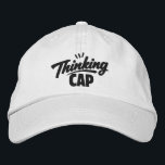 Thinking Cap Funny Humor Broderad Keps<br><div class="desc">Thinking Cap Funny embroidered cap from Ricaso - Show off your sense of humor with the “Thinking Cap” text-based design — perfect for anyone whose mind never quite switches off. Simple, bold typography delivers the joke instantly, making it relatable for thinkers, planners, worriers, and anyone who tends to analyze things...</div>