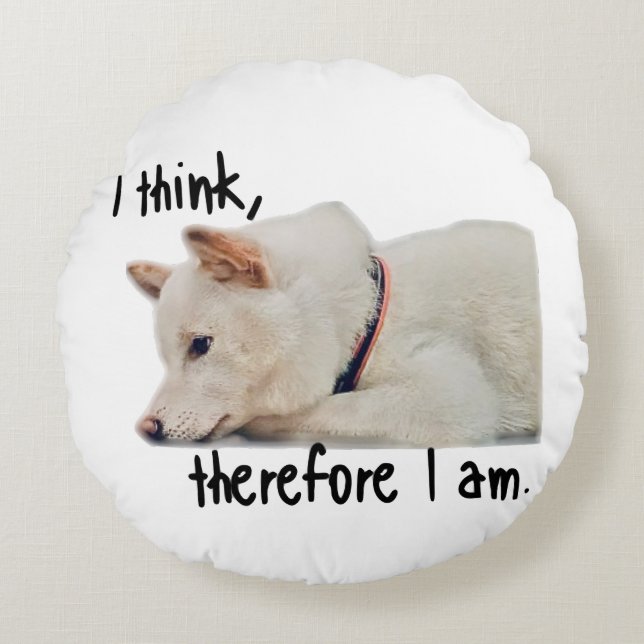 Thinking dog クッション　by koroku rund kudde (Framsidan)
