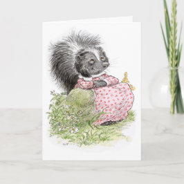 "Thinking of phew" Dreamy Skunk Greeting Card Kort