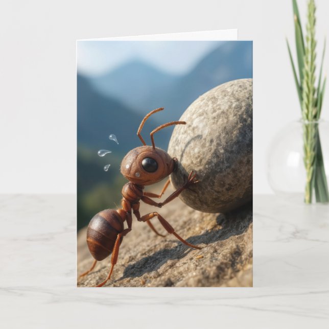 Thinking of You Ant Pushing a Big Rock Uphill Kort (Framsida)