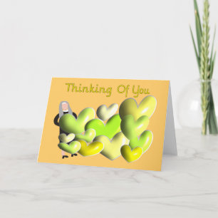 "Thinking of you" Artsy Hearts Kort