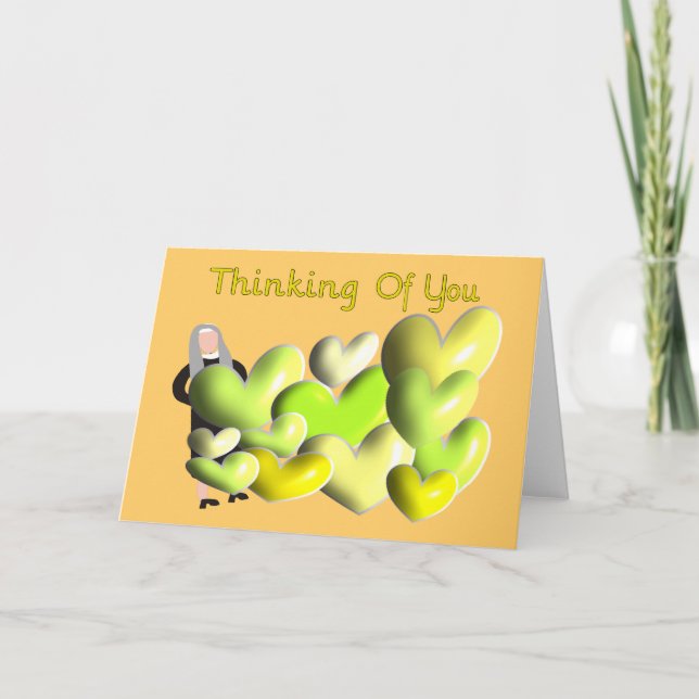 "Thinking of you" Artsy Hearts Kort (Framsida)