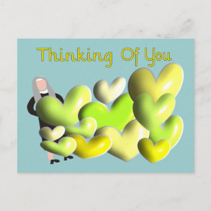 "Thinking of you" Artsy Hearts Vykort