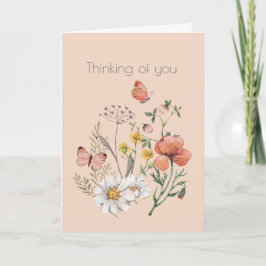 Thinking of You Botanical Wildflower Flower Boho Kort